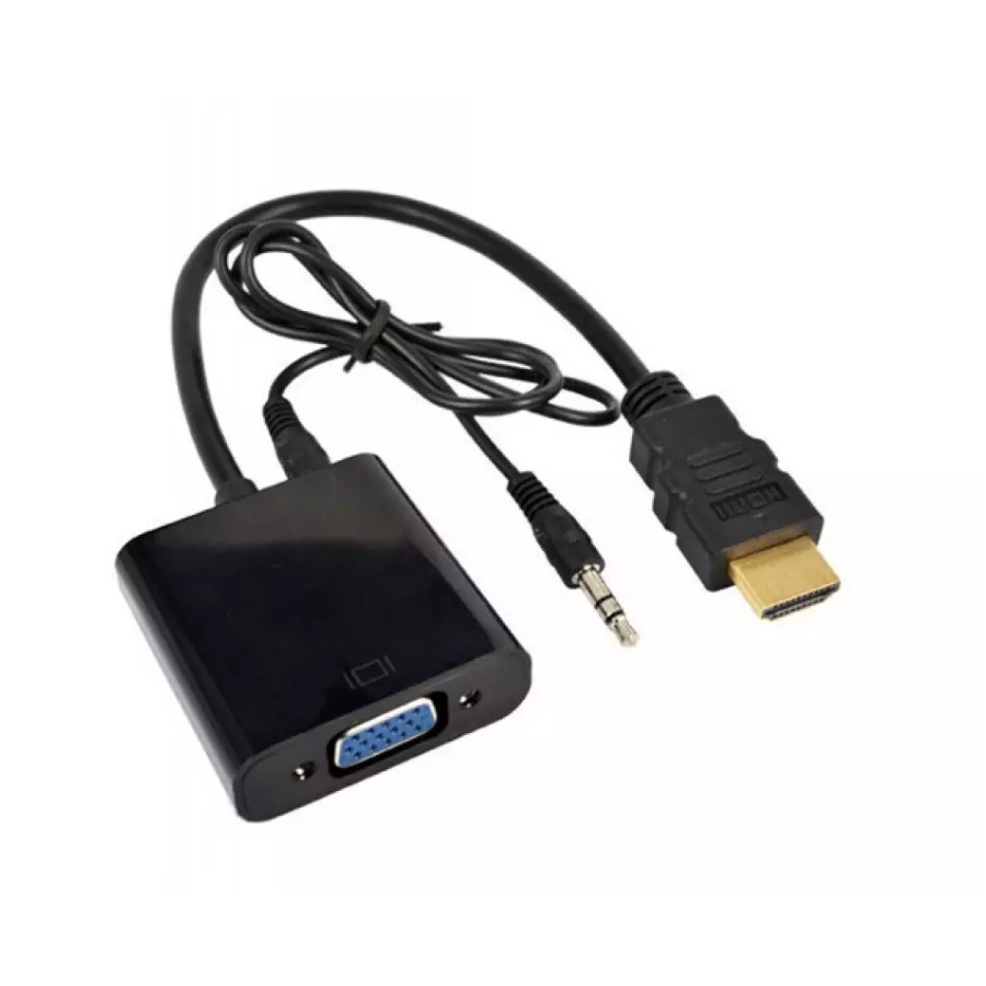 1080P HDMI to VGA Converter For Xbox Ps3 Ps4 PC TV LEDs Etc With Sound Port with Audio 3.5 Aux HDMI to VGA Adapter