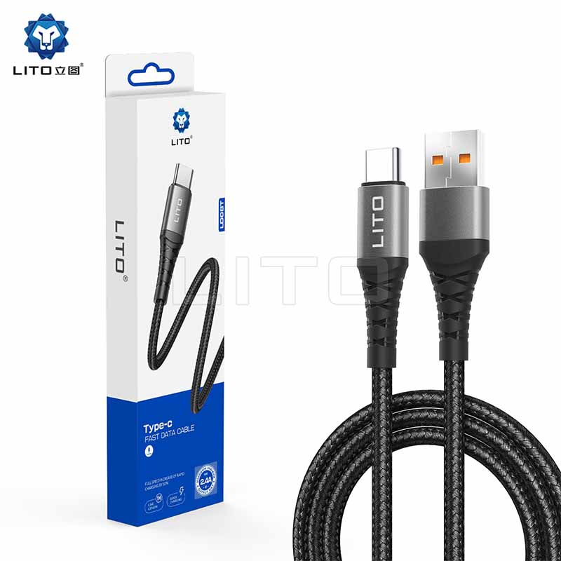 LITO LD08T USB A TO TYPE C BRAIDED DATA CABLE 