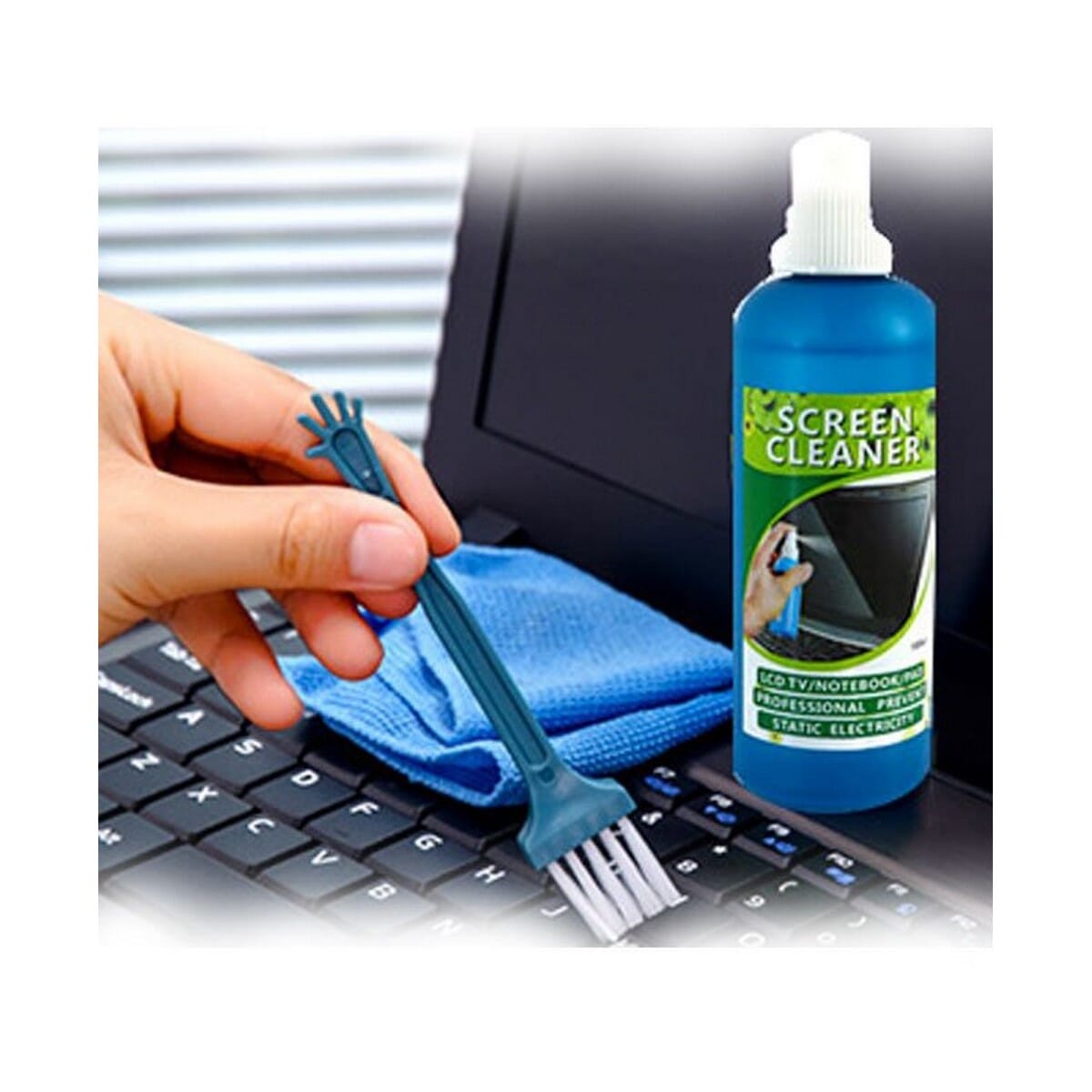 Multipurpose 3 In 1 Magical Laptop Computer LCD CRT Computer Monitor LCD TV Plasm TV Lens Touch-Sensitive Screen Cleaner VCD DVD CD-ROM Fresh Natural Resin Organisms Exclusive Protective Membrane Kit Cleaning Micro-Fibre Cloth and Brush Kits