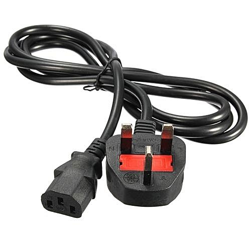Computer Power Cable Cord for Desktops PC and Printers/Monitor SMPS Power Cable IEC Mains Power Cable (1.5M- Black) 2