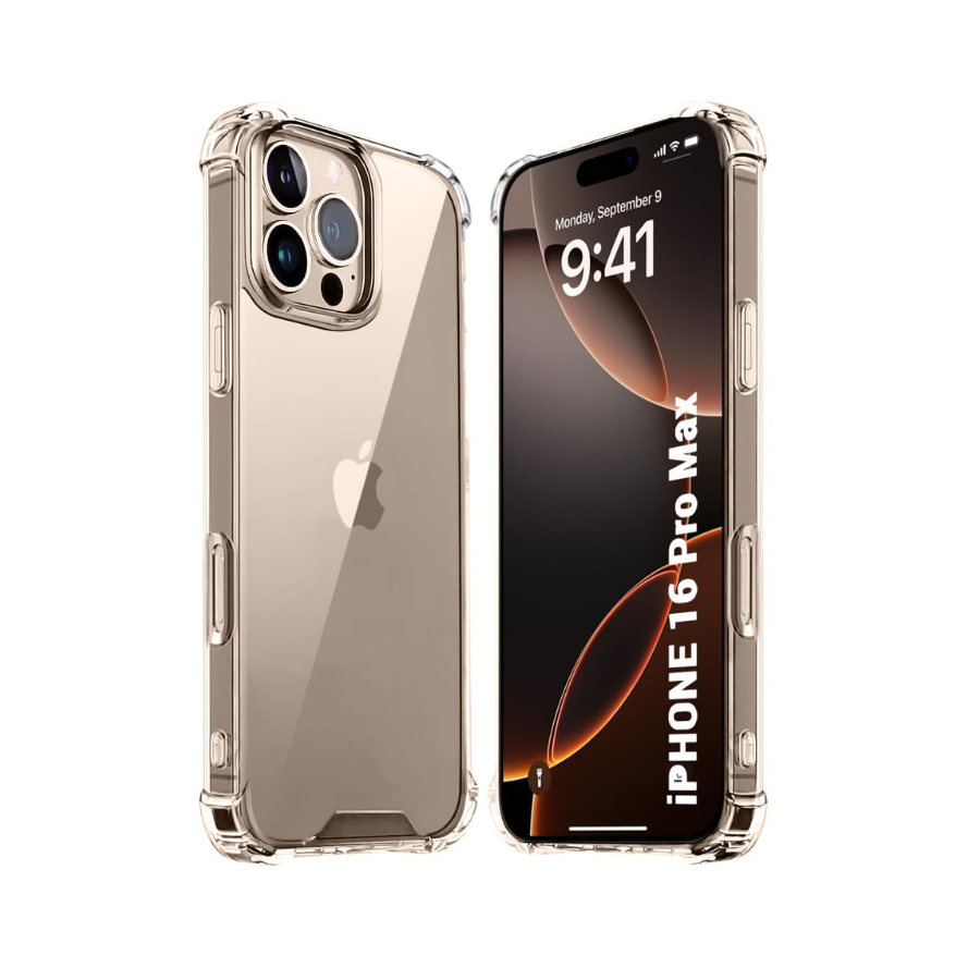 iPhone 16 Pro max Transparent Backcover full covered shock proof