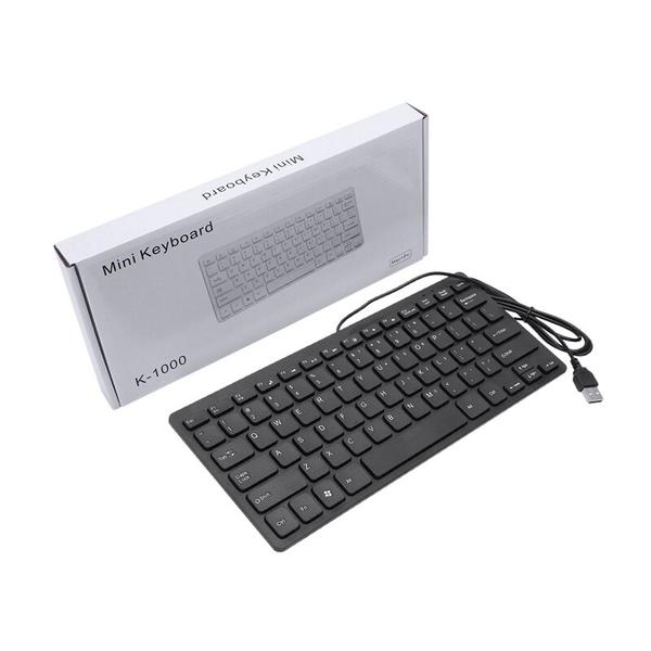 K1000 78 Keys Chocolate Slim Wired USB Keyboard for Laptop desktop Black