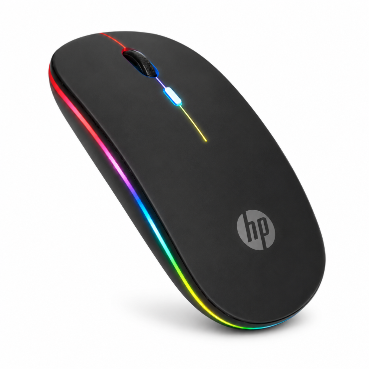 HP W10 Dual-Mode Wireless Mouse – Bluetooth + USB, Rechargeable Silent Click
