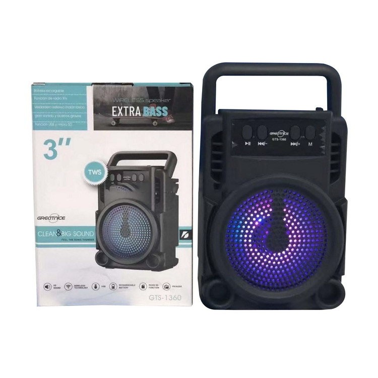 Bluetooth Speaker Mini Wireless Speaker GTS 1360 Extra Bass With LED Ultra Loud Stereo Speaker