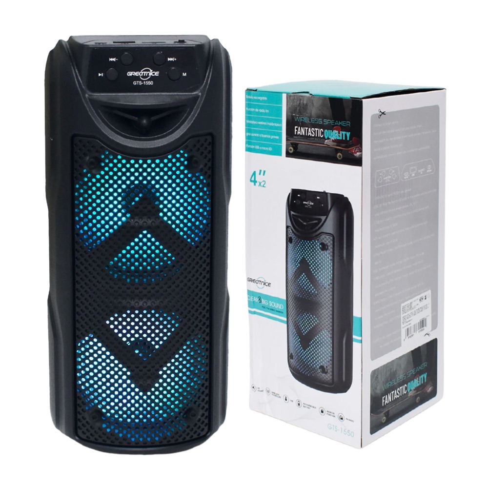 GTS 1550 4 Inch Dual Speaker Portable Bluetooth speaker FM USB Memory card