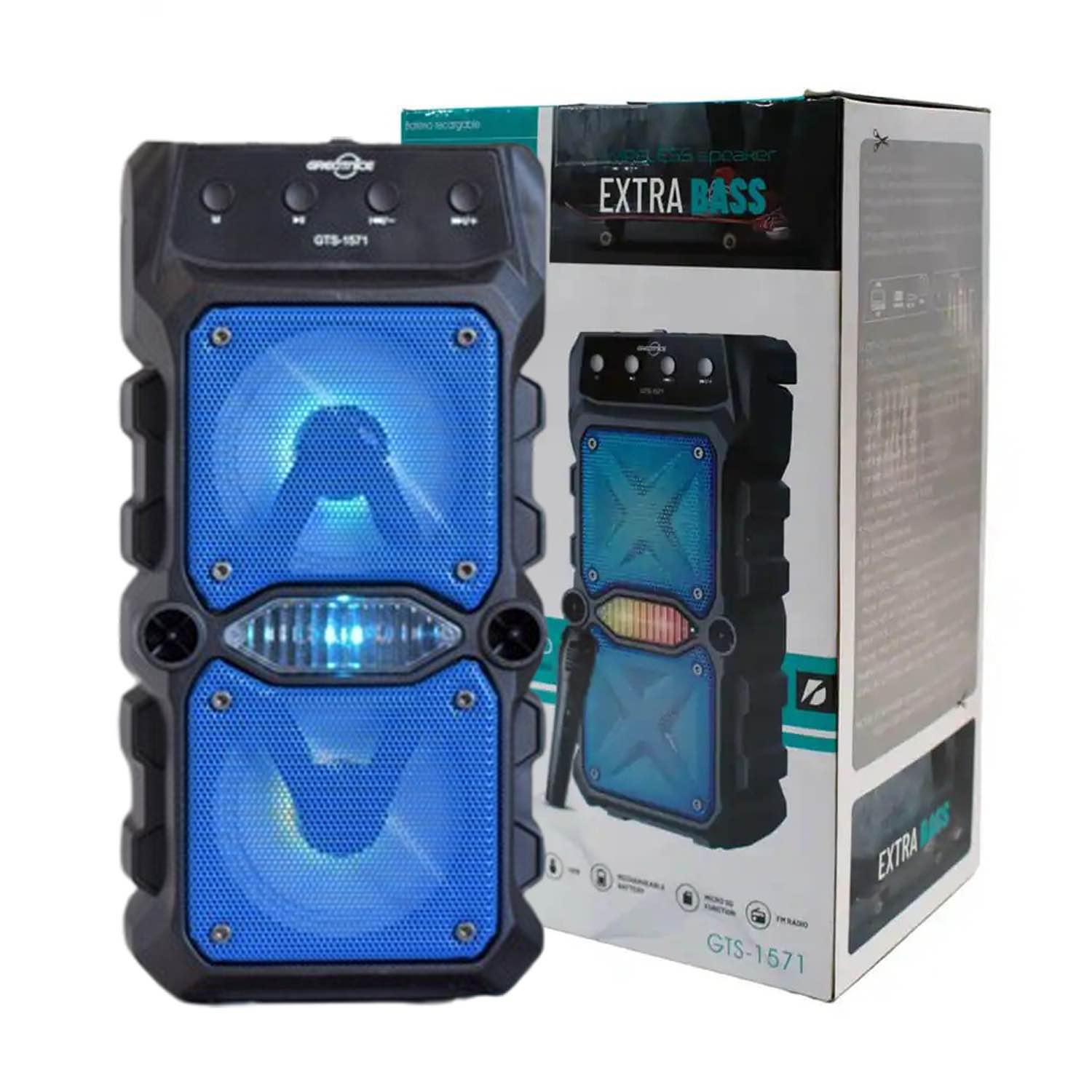 Wireless Portable Karaoke Speaker GTS-1571 With Wired Microphone Support 