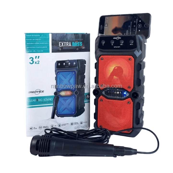 Wireless Portable Karaoke Speaker GTS-1571 With Wired Microphone Support  2