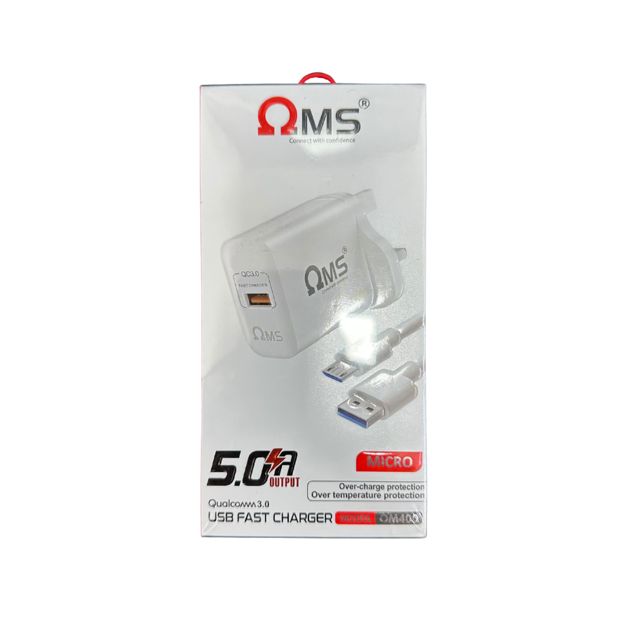 OMS 5A USB Fast Charger OM400 With over charge and over temperature protection