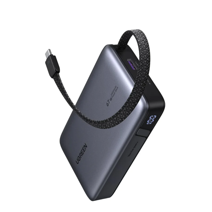 UGREEN 20000mAh 67W Nexode Power Bank with Built-in Cable – PB550 – 85166B 