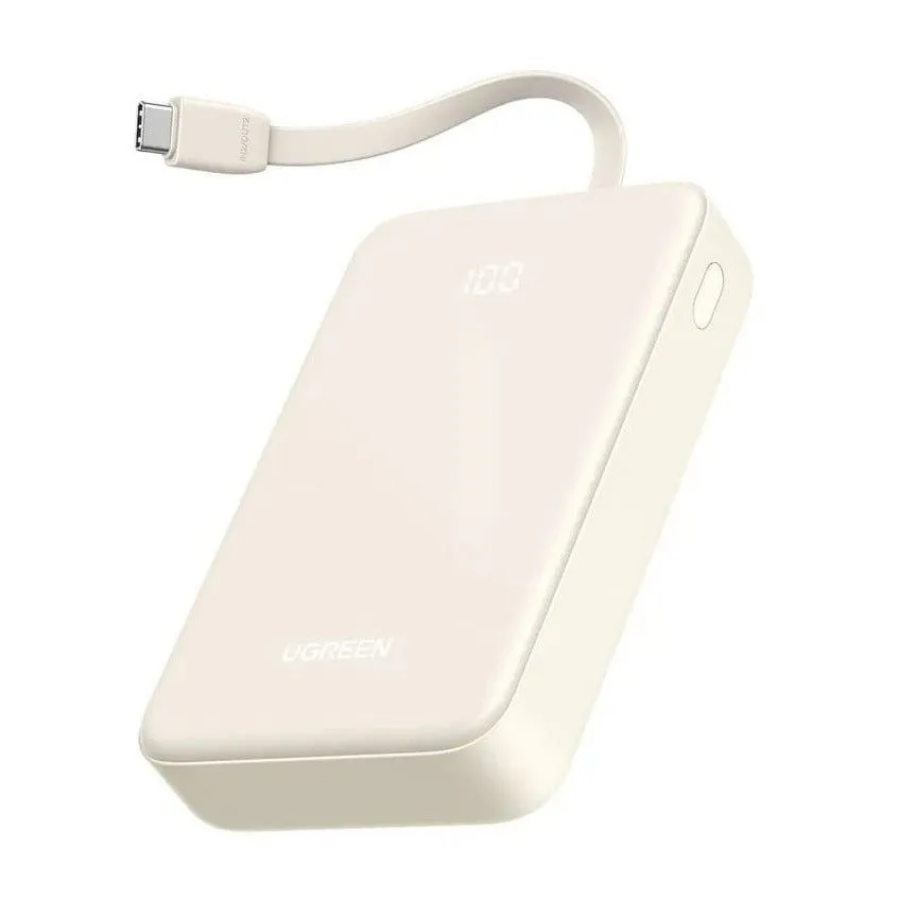 UGREEN PB526 10000mAh 20W Fast Charging Power Bank with Built-in Cable – 55366