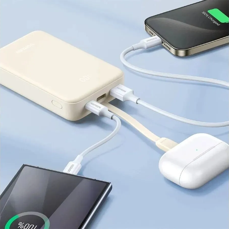 UGREEN PB526 10000mAh 20W Fast Charging Power Bank with Built-in Cable – 55366 3