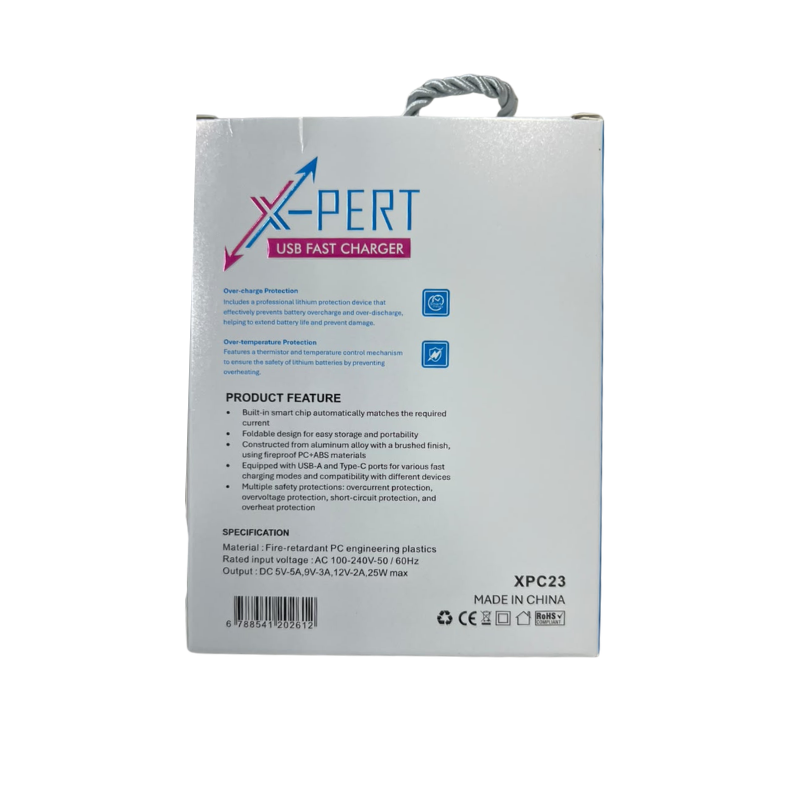 XPERT USB FAST CHARGER 5.0A built-in smart chip 25W max 3