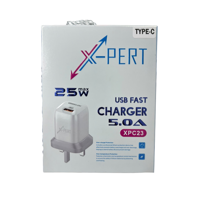 XPERT USB FAST CHARGER 5.0A built-in smart chip 25W max